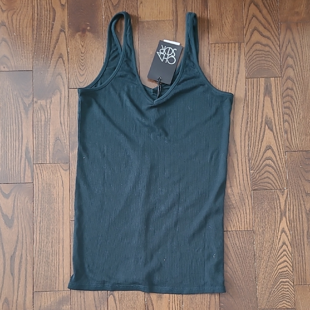 NWT Chaser Dark Green Women's Tank Top V neck size M